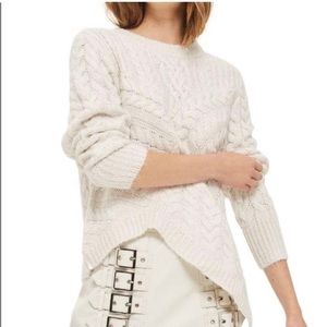 Topshop Cable Knit Asymmetrical Sweater